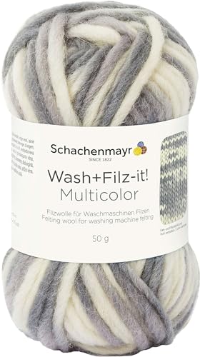 Schachenmayr Wash+Filz-It! Multicolor, 50G natur-grau Filzgarne von Schachenmayr since 1822