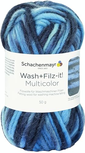 Schachenmayr Wash+Filz-It! Multicolor, 50G bleu-Graphit Filzgarne von Schachenmayr since 1822