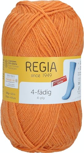 Schachenmayr Regia 4-Fädig Uni, 100G kürbis Handstrickgarne Schachenmayr Regia 4-Fädig Uni, 100G kürbis Handstrickgarne von Regia