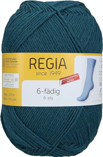 Regia 6-fädig Uni, 150G petrol Handstrickgarne Regia 6-fädig Uni, 150G petrol Handstrickgarne von Regia