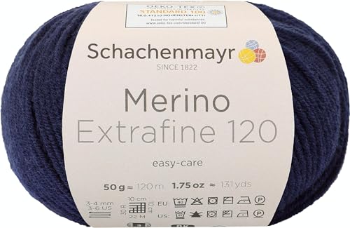 Schachenmayr Merino Extrafine 120 9807552-00150 marine Handstrickgarn, Schurwolle von Schachenmayr since 1822