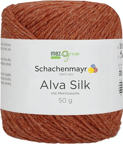 Schachenmayr Alva Silk, 50G terracotta Handstrickgarne von Schachenmayr since 1822