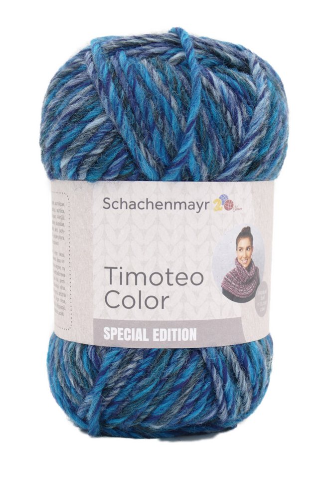 Schachenmayr Timoteo Color, dicke Wolle zum Stricken und Häkeln, 100g Häkelwolle, 150,00 m (Winterwolle, Farbverlaufswolle, 1 Knäuel = 1 Loop, Strickgarn, Strickwolle, Handstrickgarn mit Farbverlauf), mit Anleitung in der Bandarole von Schachenmayr