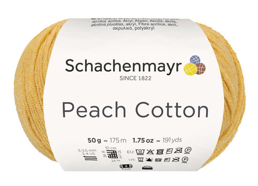 Schachenmayr Wolle Peach Cotton Baumwollgarn zum Stricken und Häkeln Häkelwolle, 175,00 m (50g Baumwollmischgarn, Strickwolle, Strickgarn, Handstrickgarn), mit Baumwolle, ohne Schurwolle von Schachenmayr