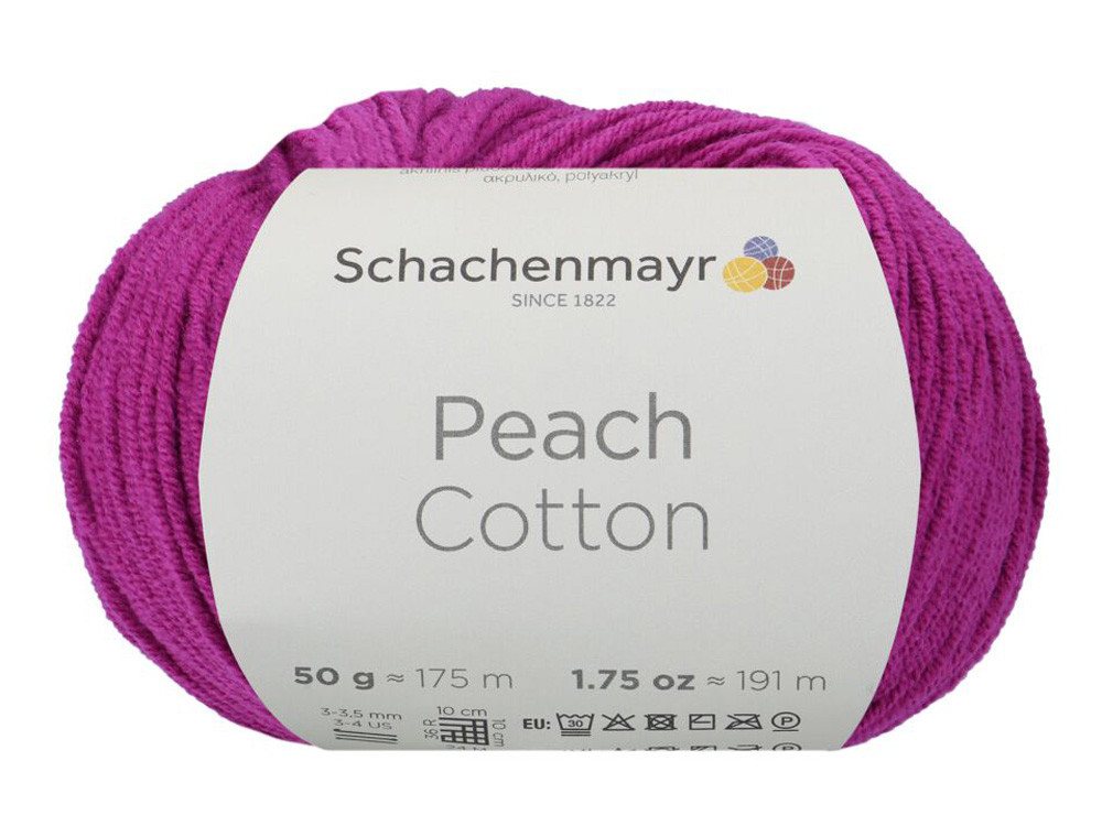 Schachenmayr Wolle Peach Cotton Baumwollgarn zum Stricken und Häkeln Häkelwolle, 175,00 m (50g Baumwollmischgarn, Strickwolle, Strickgarn, Handstrickgarn), mit Baumwolle, ohne Schurwolle von Schachenmayr