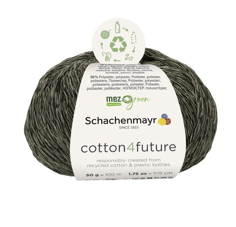 Schachenmayr Wolle cotton4future Baumwollmischgarn zum Stricken und Häkeln Häkelwolle, 100,00 m (Strickgarn, Strickwolle, Handstrickgarn, 50% Baumwolle, 50% Polyester), aus recycelten Materialien von Schachenmayr