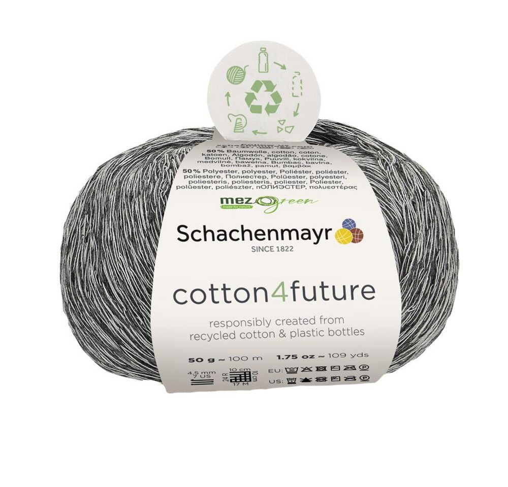 Schachenmayr Wolle cotton4future Baumwollmischgarn zum Stricken und Häkeln Häkelwolle, 100,00 m (Strickgarn, Strickwolle, Handstrickgarn, 50% Baumwolle, 50% Polyester), aus recycelten Materialien von Schachenmayr