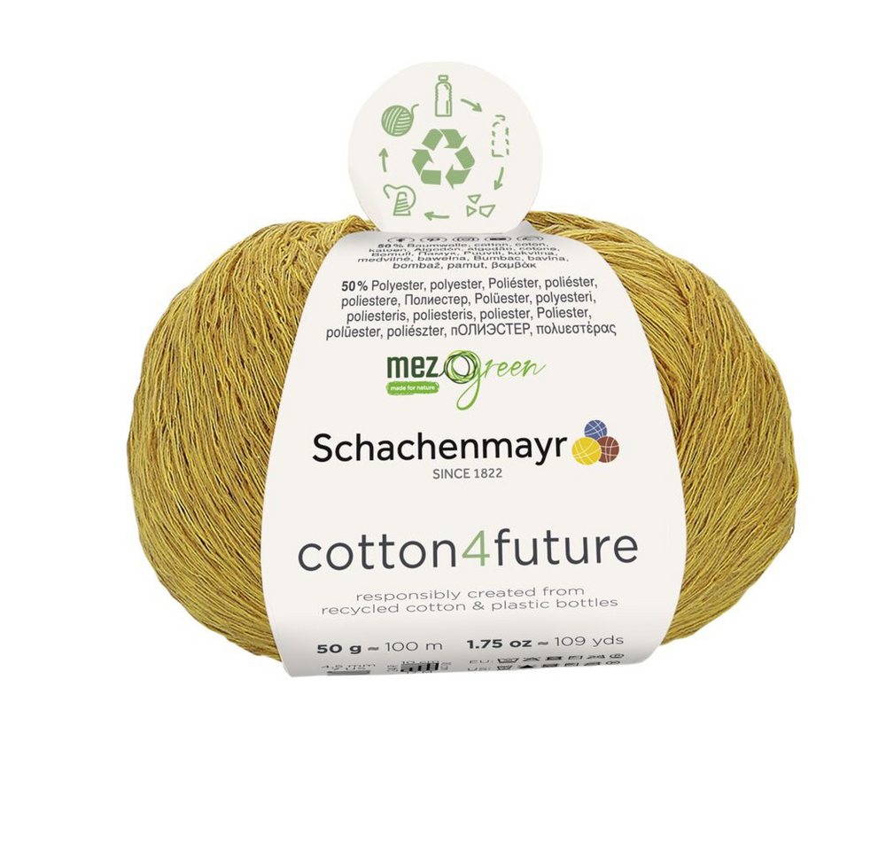 Schachenmayr Wolle cotton4future Baumwollmischgarn zum Stricken und Häkeln Häkelwolle, 100,00 m (Strickgarn, Strickwolle, Handstrickgarn, 50% Baumwolle, 50% Polyester), aus recycelten Materialien von Schachenmayr