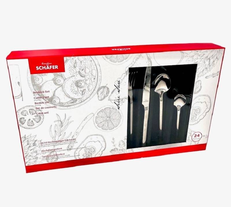 Schäfer Elektronik Besteck-Set Schäfer Besteckset 24 teilig Serie Sare für 6 Personen Edelstahl (24-tlg) von Schäfer Elektronik