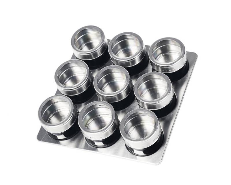 Schäfer Elektronik Gewürzbehälter 10tlg Edelstahl Metallic Gewürzdosenset Gewurzregal Gewürz Behälter, (10-tlg) von Schäfer Elektronik