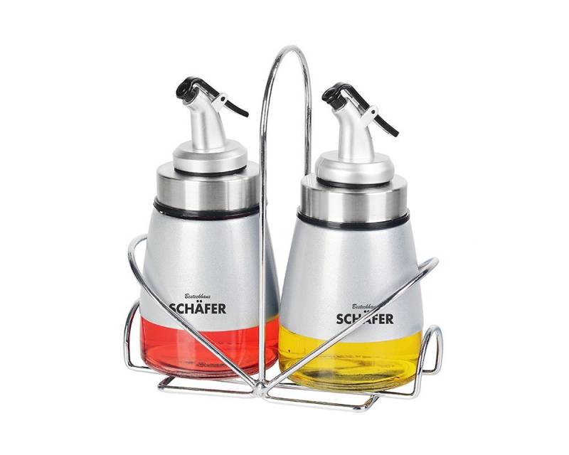 Schäfer Elektronik Menage-Set 3-Teilig Essig-/Öl-Menage Gewürzständer 2 Flaschen von Schäfer Elektronik
