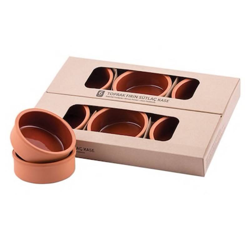 Schäfer Elektronik Schale 6x Tonschale 12x4cm Ton Auflaufform Schale Schüssel Servierschalen, (6-tlg) von Schäfer Elektronik