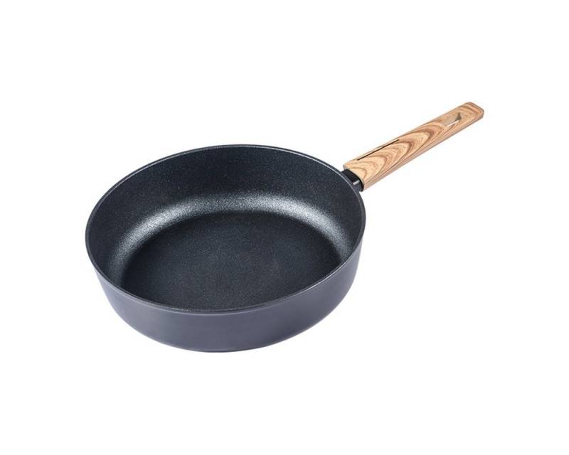 Schäfer Elektronik Schmorpfanne Schmorpfanne Bratpfanne Induktion "Maple Wood", geschmiedete Aluminiumlegierung, hoher Rand: bis zu 8 cm von Schäfer Elektronik