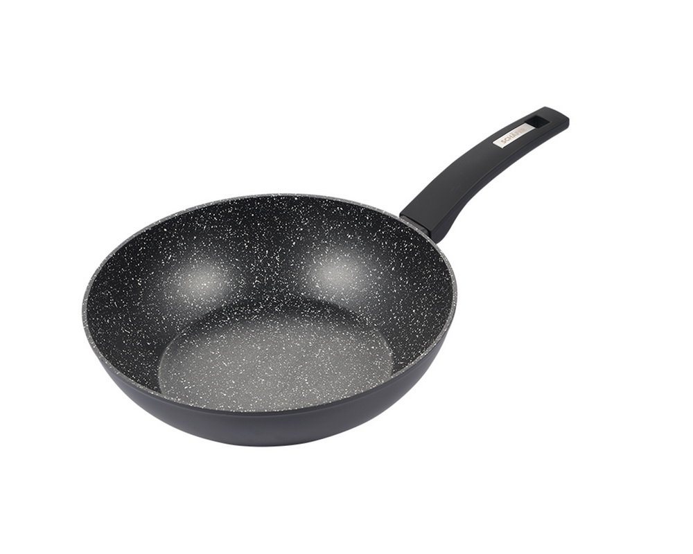 Schäfer Elektronik Wok Wok Pfanne Wokpfanne Marble Black", geschmiedete Aluminiumlegierung (28cm), Antihaftbeschichtung" von Schäfer Elektronik