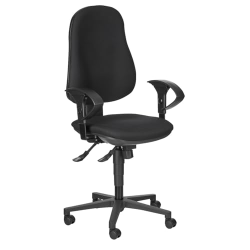 SCHÄFER SHOP Bürostuhl mit Armlehnen, Arbeitsstuhl, ergonomischer Schreibtischstuhl, schwarz, Drehstuhl mit Rollen, Office/Desk/Gaming Chair, 110 kg belastbar, fürs Arbeitszimmer, Homeoffice von SCHÄFER SHOP
