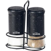 SCHÄFER Salz-/Pfeffer-Menage Marble Black schwarz Edelstahl von SCHÄFER