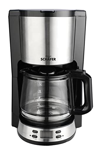 Schäfer 1,5 Liter Kaffeemaschine mit Timer Kaffeeautomat mit Edelstahl-Applikationen von Schäfer