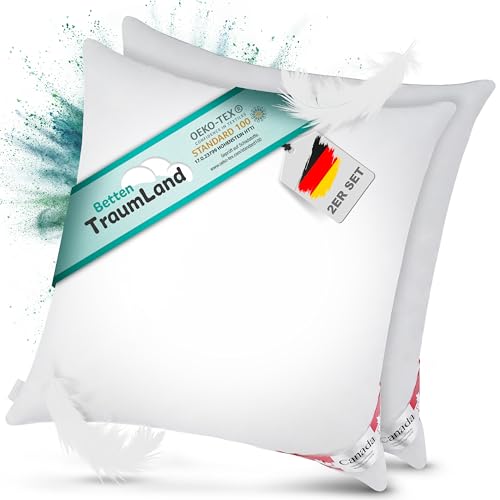 Angebot 2X Canada Daunenkissen Soft 700 g 100% weiche canadische Daunen 80x80 cm vom Betten Fachgeschäft von Betten-Traum-Land