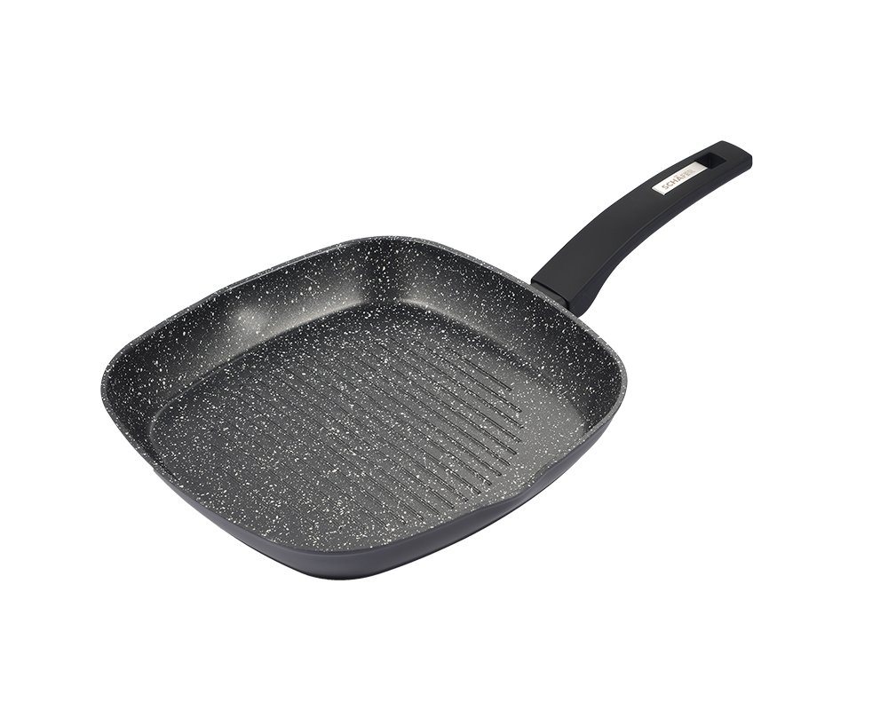 Schäfer Grillpfanne Grillpfanne Ø28cm Steakpfanne Fischpfanne Induktion Marble Schwarz von Schäfer