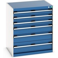 bott cubio Schubladenschrank, Schubladen 3x100 + 2x150 + 1x200 mm, TK je 200 kg, Breite 800 mm, enzianblau von Bott