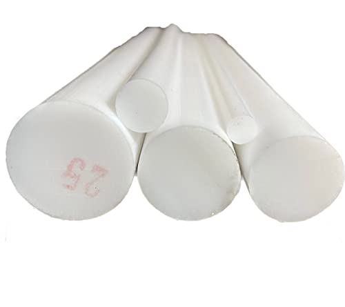 PTFE Rundstab 8 mm Weiss Natur 260℃ Länge 50 cm,1 Meter (500 mm) von Schahba