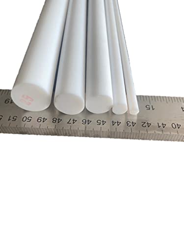 PTFE Rundstab 20 mm Ø Weiß - Teflon Stab, Temperaturbeständig -180°C bis +260°C, Länge 100–1000 mm, Chemikalienbeständig, 100% Virgin Material (200 mm (20 cm)) von Schahba