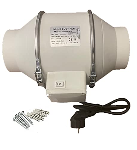 Rohrventilator 200 mm mit Schalter - 2-stufiger Kanalventilator 1200 m³/h | 154 W, 230V, leise 43 dB - Rohrlüfter aus PP-Kunststoff mit Kabel für Lüftung & Abluftsysteme Rohrventilator 200 mm mit Schalter - 2-stufiger Kanalventilator 1200 m³/h | 154 W, 230V, leise 43 dB - Rohrlüfter aus PP-Kunststoff mit Kabel für Lüftung & Abluftsysteme von Schahba