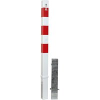 Schake Absperrpfosten Typ 470ZB, herausnehmbar, 70x70mm + Profilzylinder, weiß / rot von Schake