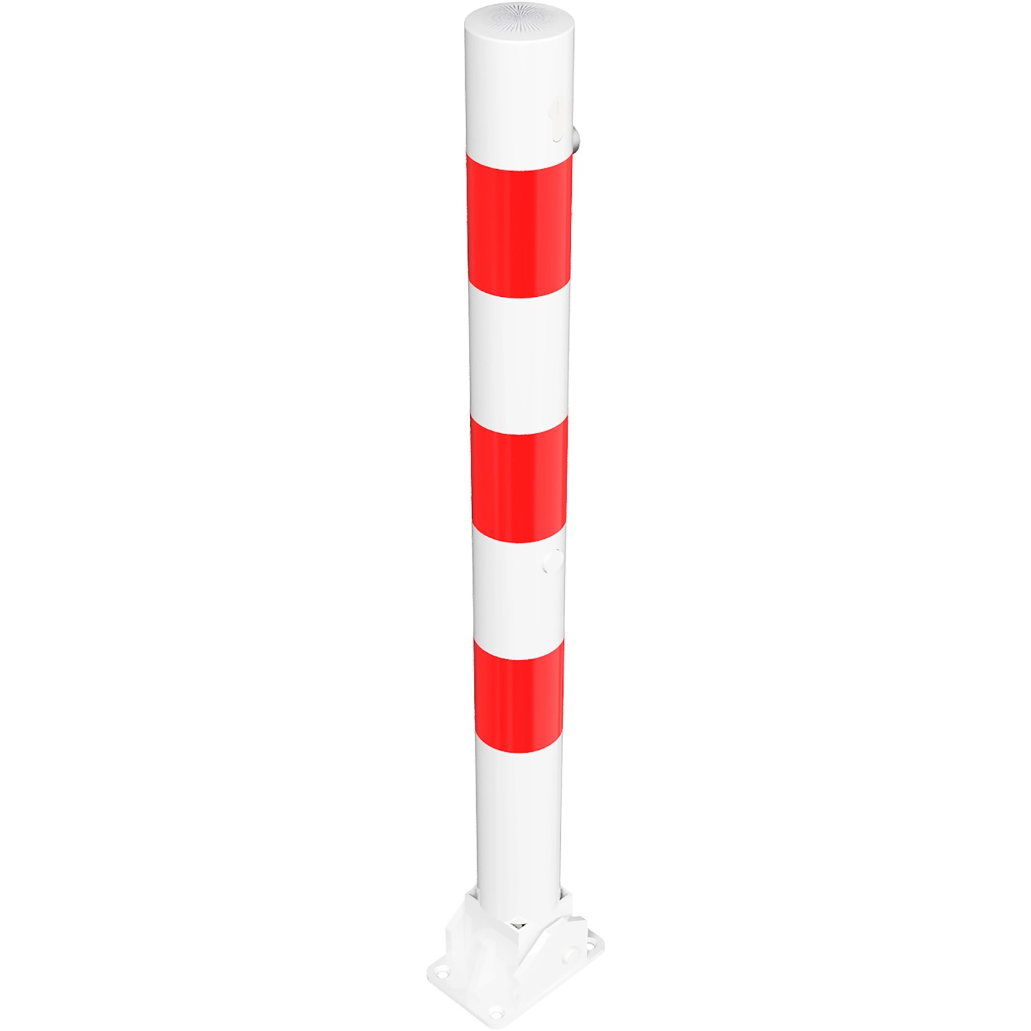 Schake Absperrpfosten Umlegbar Profilzylinder Dübelbefestigung Ø 76 mm Weiß-Rot Schake Absperrpfosten Umlegbar Profilzylinder Dübelbefestigung Ø 76 mm Weiß-Rot von Schake