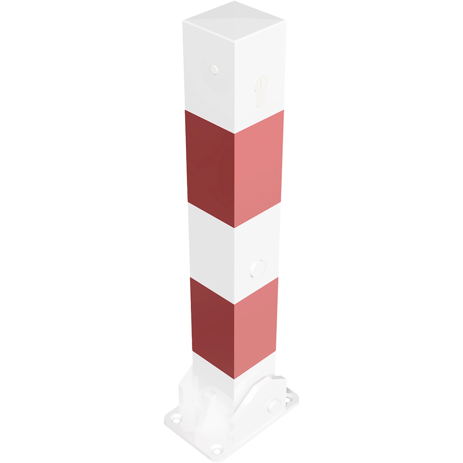 Schake Absperrpfosten Umlegbar Profilzylinder Ohne Öse 70 mm x 70 mm Weiß Rot Schake Absperrpfosten Umlegbar Profilzylinder Ohne Öse 70 mm x 70 mm Weiß Rot von Schake
