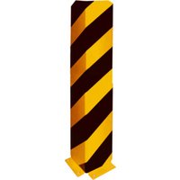 Schake Anfahrschutzwinkel, standard Stahlblech 5mm, gelb, beschichtet, + schwarzen Streifen (Folie beigelegt), Schenkellänge 160mm, Höhe 800mm von Schake