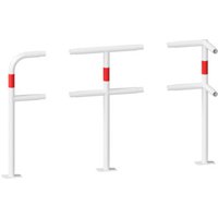 Schake Eckpfosten für Schutzgeländer Ø48mm Breite: ca. 500mm, Höhe: 1000 mm + Querholm + Bodenplatte zum Aufdübeln, weiß / rot Schake Eckpfosten für Schutzgeländer Ø48mm Breite: ca. 500mm, Höhe: 1000 mm + Querholm + Bodenplatte zum Aufdübeln, weiß / rot von Schake