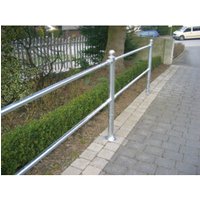 Schake Endpfosten für Schutzgeländer Ø60mm + Alu, Kugelkopf für Ober- und Knieholm, feuerverzinkt Schake Endpfosten für Schutzgeländer Ø60mm + Alu, Kugelkopf für Ober- und Knieholm, feuerverzinkt von Schake