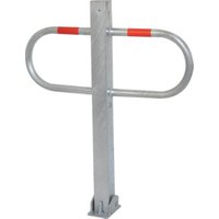 Schake Parkplatzsperre Typ 471UZ, 70x70mm, umlegbar, Breite 800mm Überflur 900mm + Profilzylinder feuerverzinkt von Schake