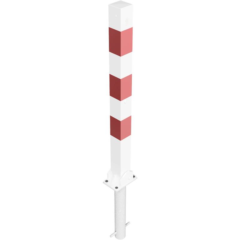 Schake Pfosten Umlegbar Profilzylinder Einbetonieren 70 mm x 70 mm Weiß-Rot von Schake