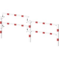 Schake Schutzgeländer Querholm Stahlrohr 60 x 40 mm inkl. Befestigungsschrauben M16x60, weiß / rot Länge: 1800 mm von Schake