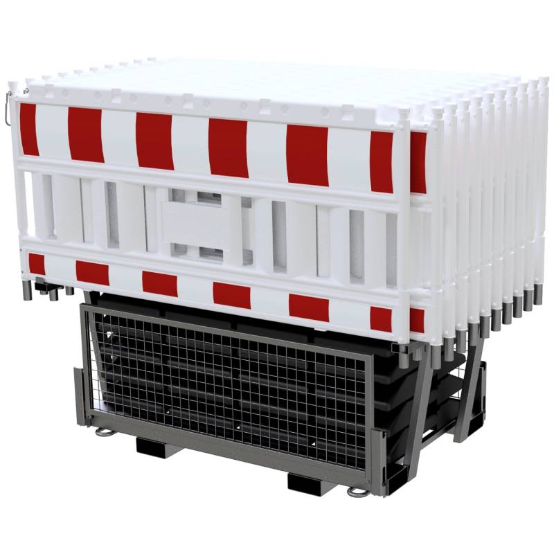 Schake Set-Absperrschranken Twinpalette Ohne Adapter RA2/B Weiß-Rot 20 Stück von Schake