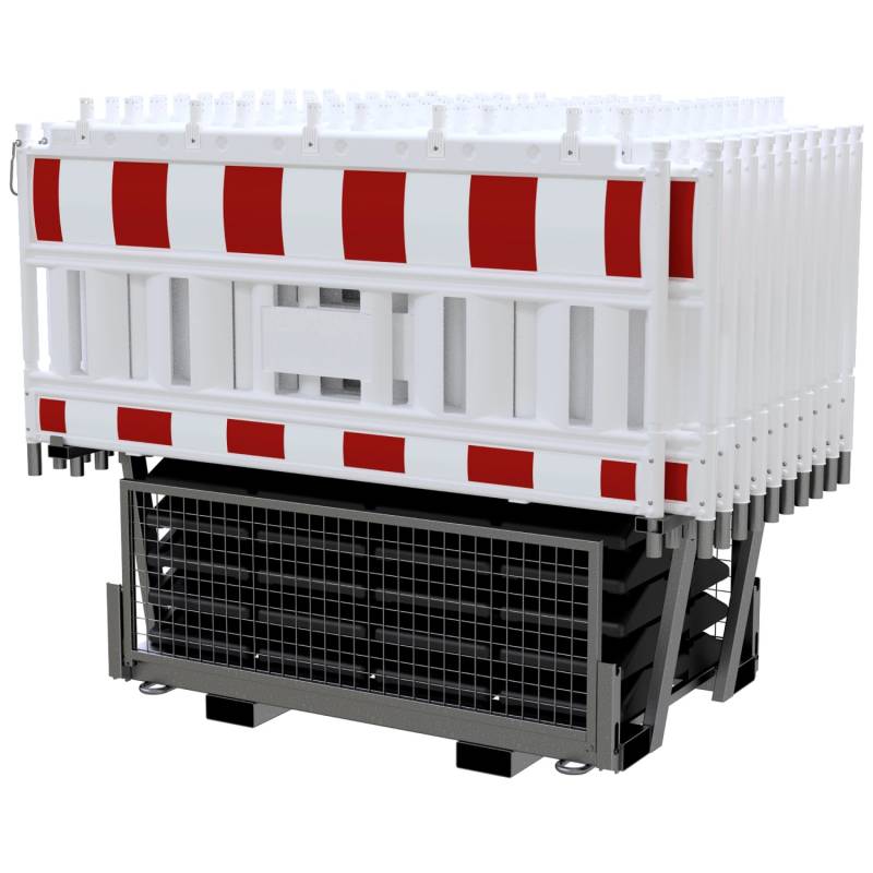 Schake Set-Absperrschranken Twinpalette RA1/A Weiß-Rot 20 Stück von Schake