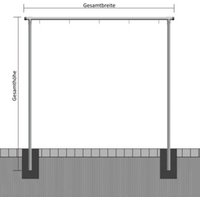 Schake Wäschetrockengerüst Ø48mm, Querstange 4,00m, 8 Haken einseitig, gebogen von Schake