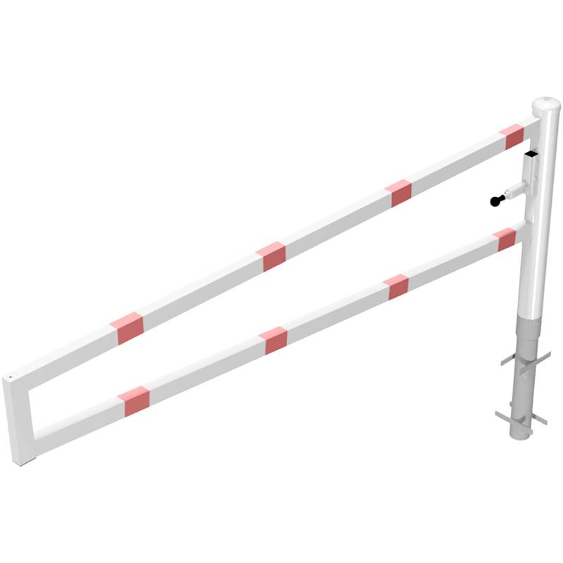 Schake Wegesperre Drehbar Einbetonieren Vorhangschlosse 2.500 mm Rot-Weiß von Schake