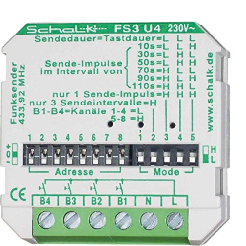 SCHALK Funk-Sender UP FS3 U4 (230V AC, Grün, Kupfer, Schwarzoxid, Sechskant, 1/8 in, 8 mm, 8.8 Klasse, 2B, Sender) von Schalk
