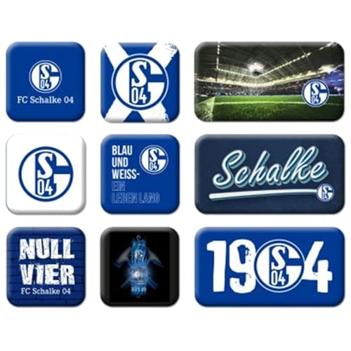 FC Schalke 04 Magnet 9er-Set Kühlschrankmagnet S04 - Plus Lesezeichen I Love Gelsenkirchen von Schalke S04
