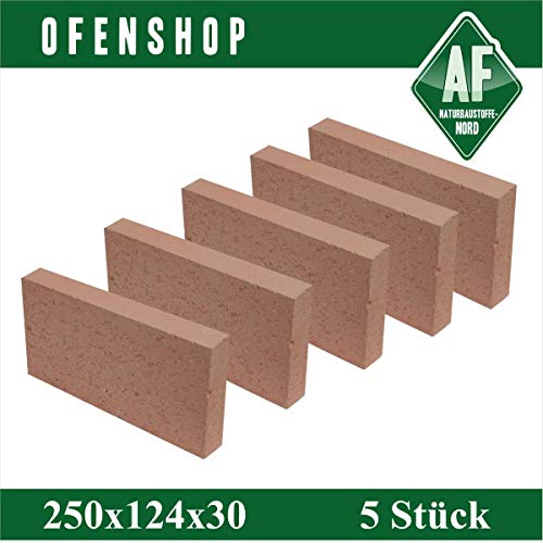 250x124x30 5 Stück Schamotteplatte Schamott Kachelofen Schamotte von Schamottewerk Radeburg GmbH