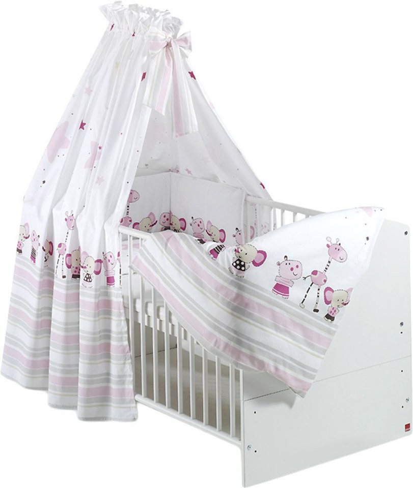 Bett-Set, Schardt 4- teiliges Bettset Druckmotiv Banjo pink, Schardt, Bettset 3 teilig Bettbezug Kopfkissenbezug Nestchen von Schardt