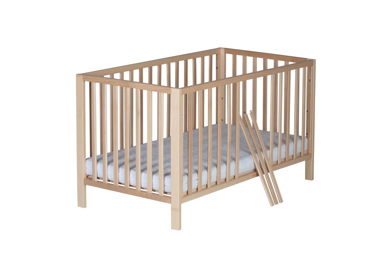 Gitterbett 70x140 Babybett Schlupfsprossen Lattenrost Babymöbel Massivholz Holz von Schardt