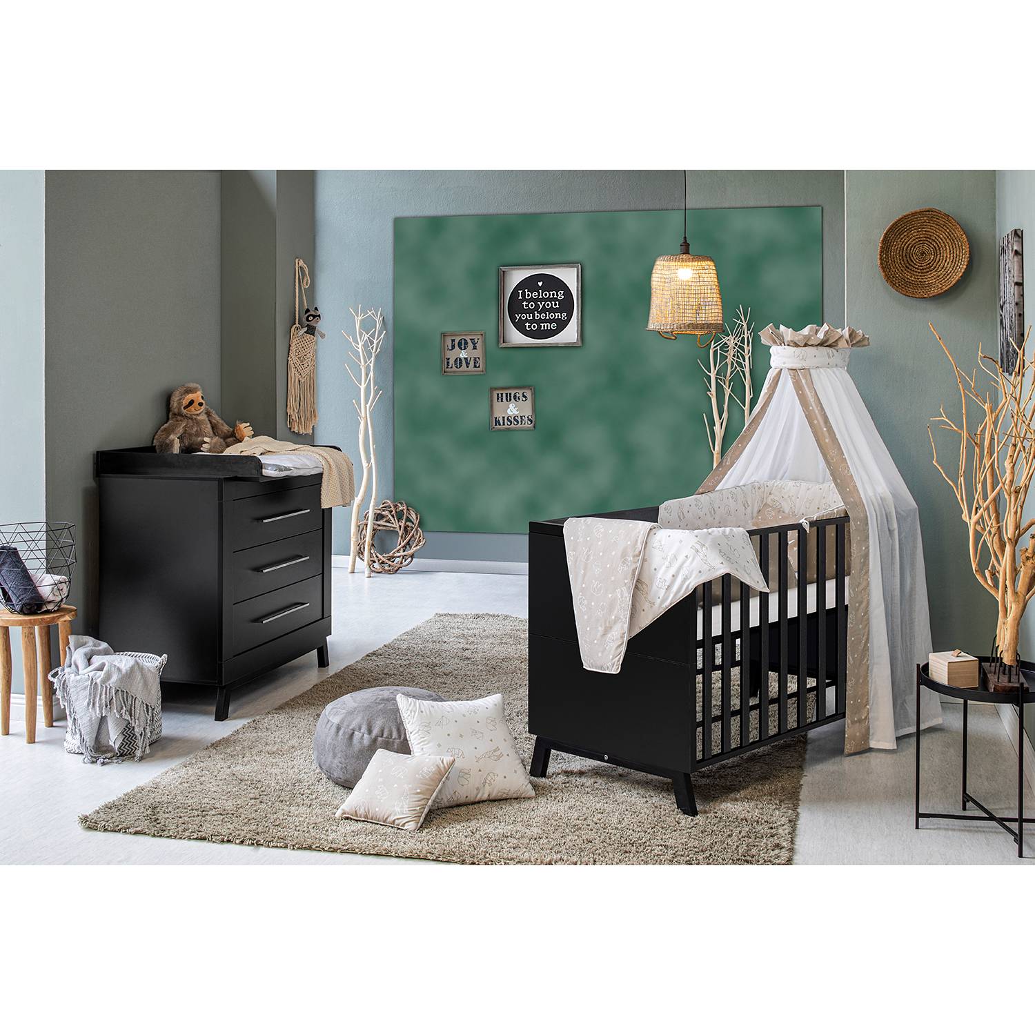 Schardt Kinderzimmer-Set Miami Black 2-tlg. Schwarz Melamin Dekor von Schardt