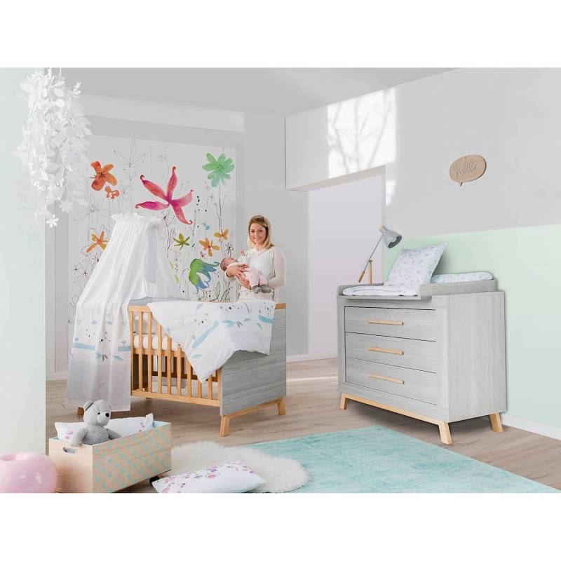 Schardt Kinderzimmer-Set Miami Grey 2-teilig Buche Natur/Grau Melamin Dekor von Schardt