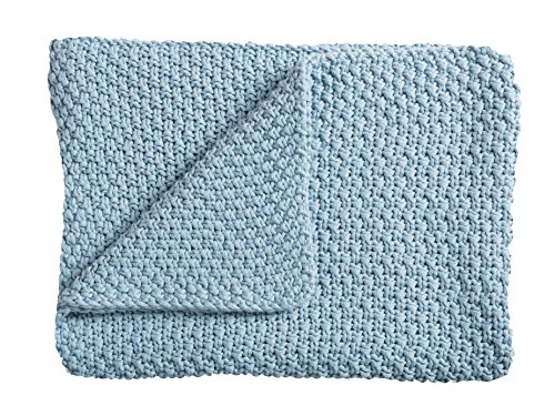 Schardt - Strickdecke Sunny Blau - Babydecke aus 100% Baumwolle - Weiche Babystrickdecke - Vielseitig verwendbare Decke für Babys - Auch als Tagesdecke geeignet - Waschbar bei 40 Grad - 75×100 cm von Schardt