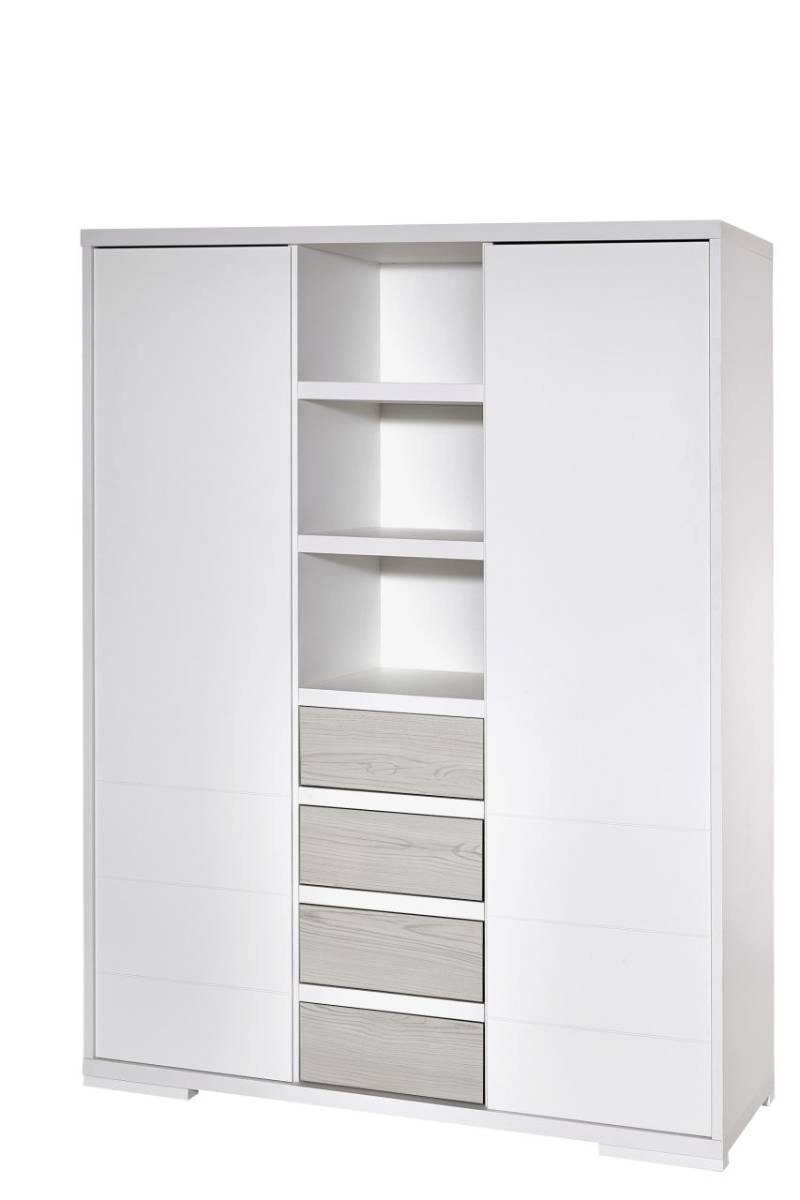 Schrank 2 trg Kleiderschrank Wäscheschrank Babymöbel Kinderzimmer Weiß Schardt von Schardt