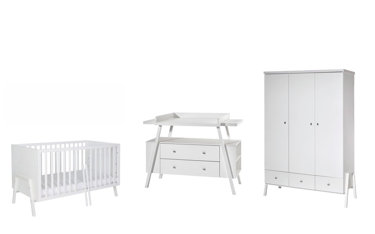 Set Kinderbett 70x140 Wickelkommode Schrank 3t Umbauseiten Babyzimmer Schardt von Schardt